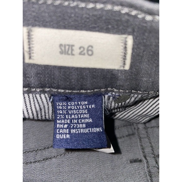 Madewell Skinny Ankle Zip Jeans Size 26 Cotton Blend Denim Distressed Shark Gray - Picture 3 of 5